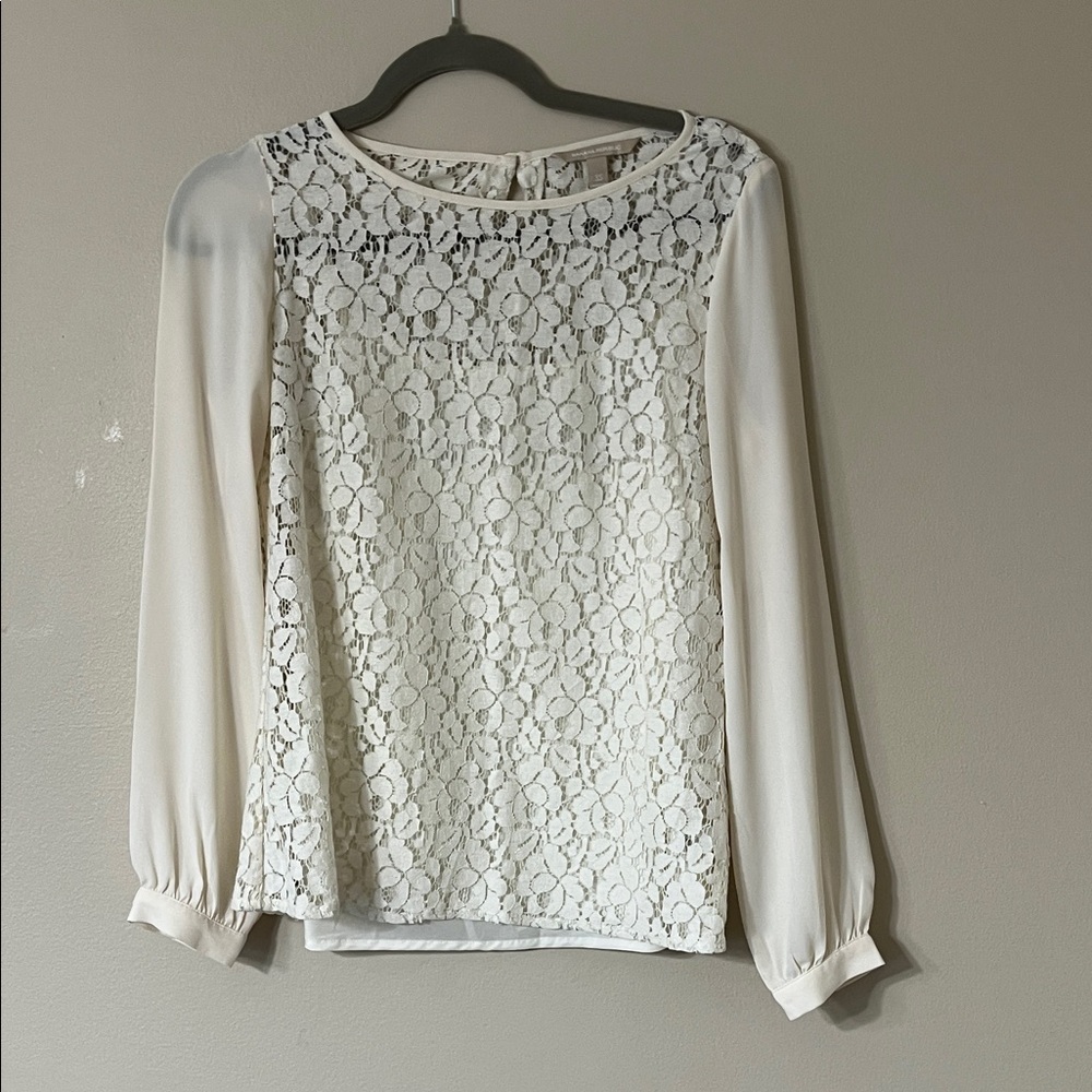 Banana Republic White Lace Blouse